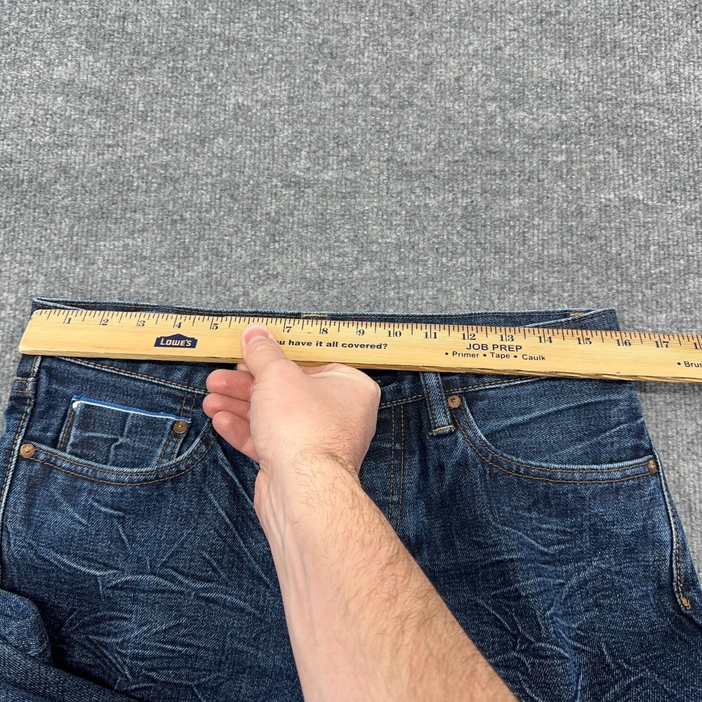 Gap 1969 Jeans Mens 30x30 (Fits 32x30) Selvedge Denim Straight Dark Honeycomb - Picture 7 of 14